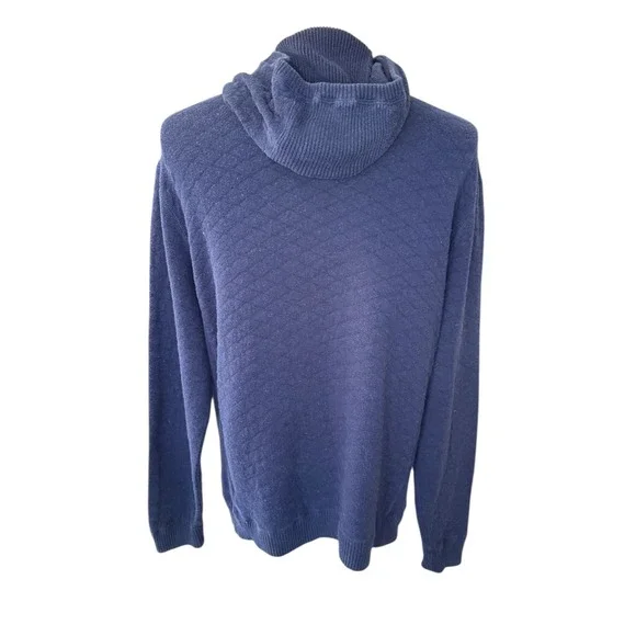 Holderness & Bourne Wallace Sweater Mens L Heathered Navy Egyptian Cotton Hooded - Picture 3 of 8